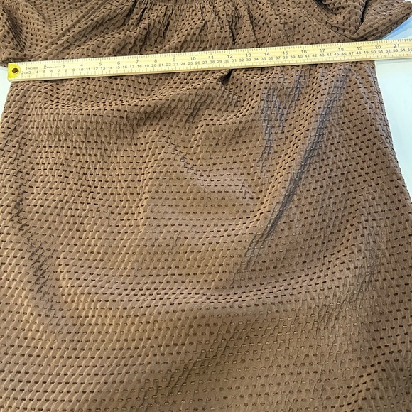 NWT Jade Gather Neck Tie Back Brown Textured‎ Dress - Brown XS - Picture 8 of 12